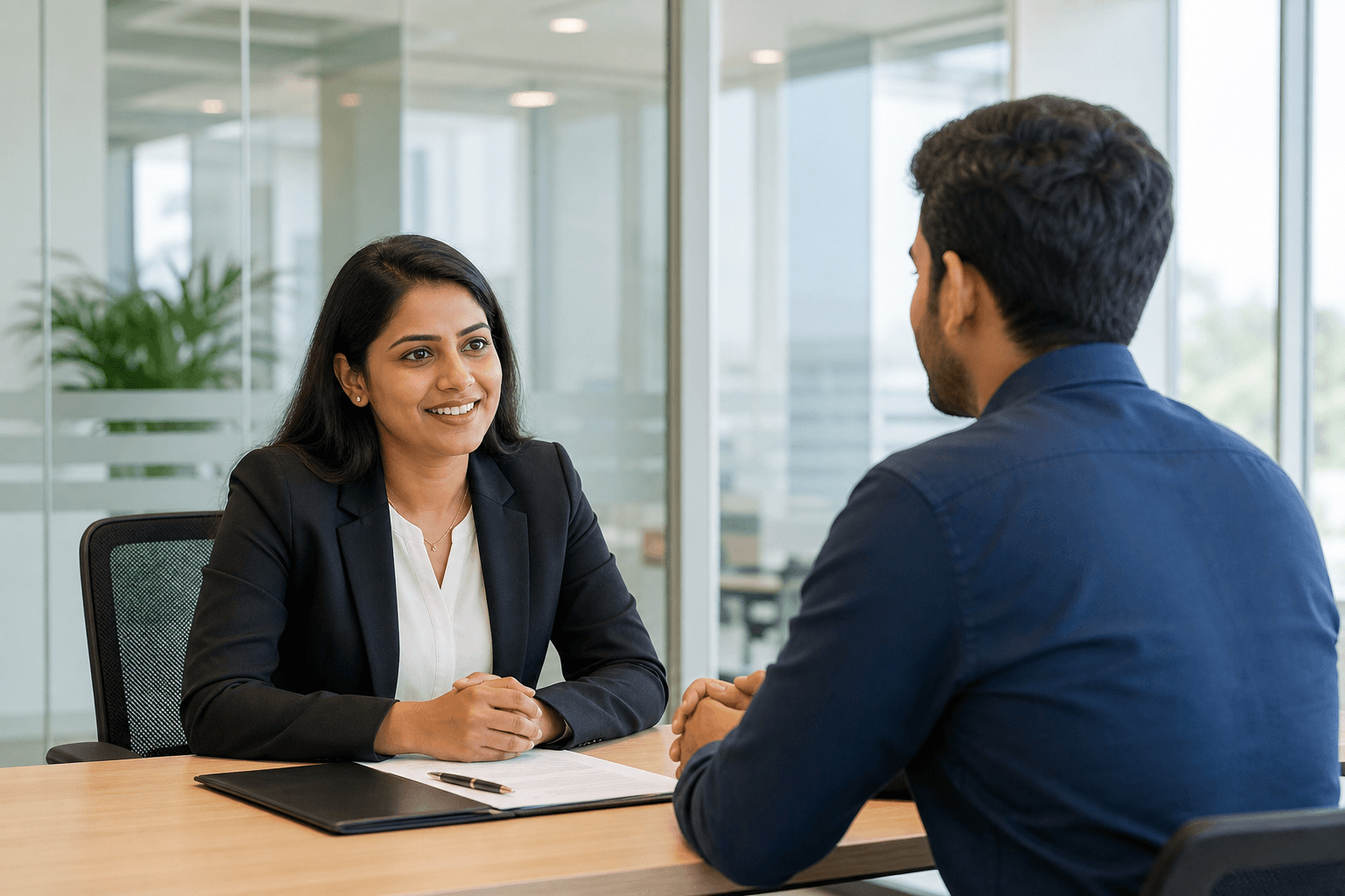 Recruiter interviewing a skilled candidate