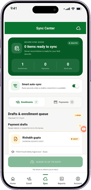 Cash Handover & Deposit Screen