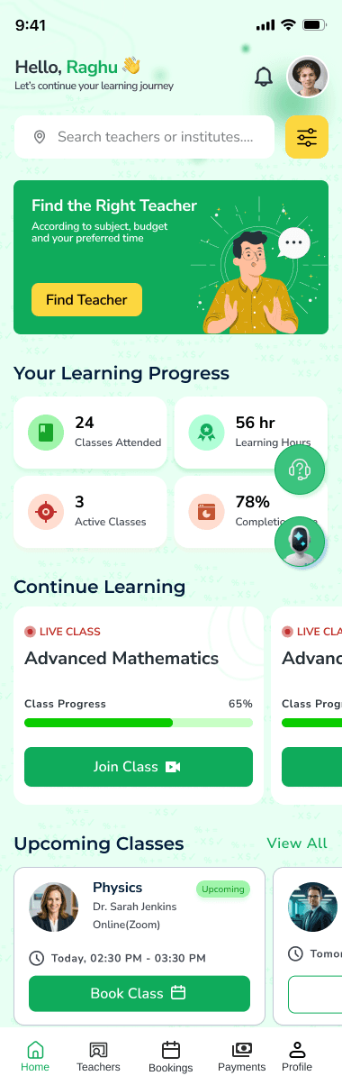 Student Learning Home & Courses