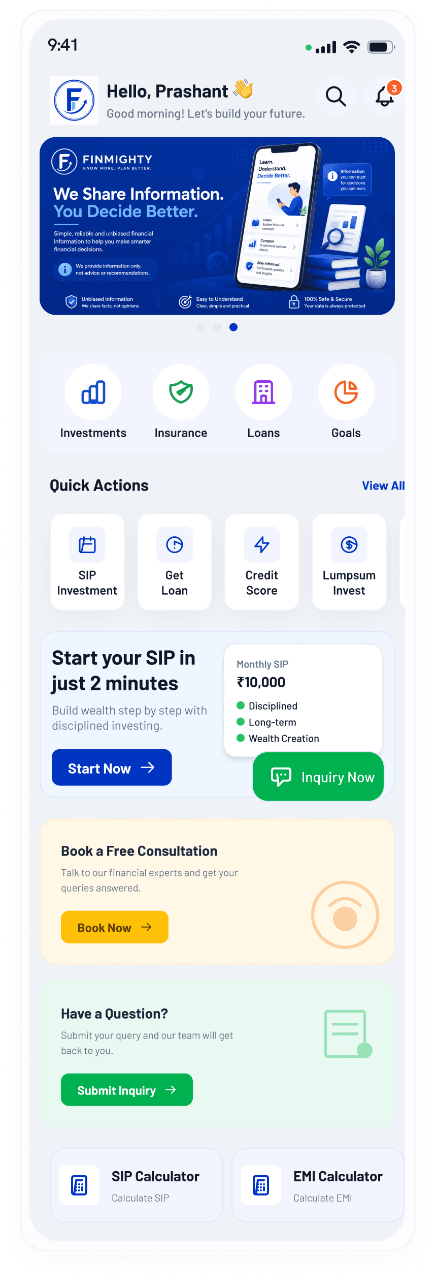 FinMighty Dashboard & Wealth Overview