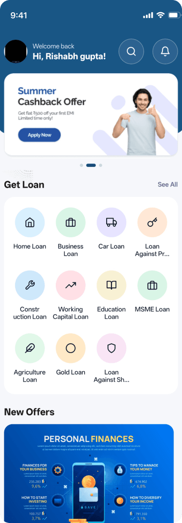 Fintaraa Consumer App Home & Quick Pay