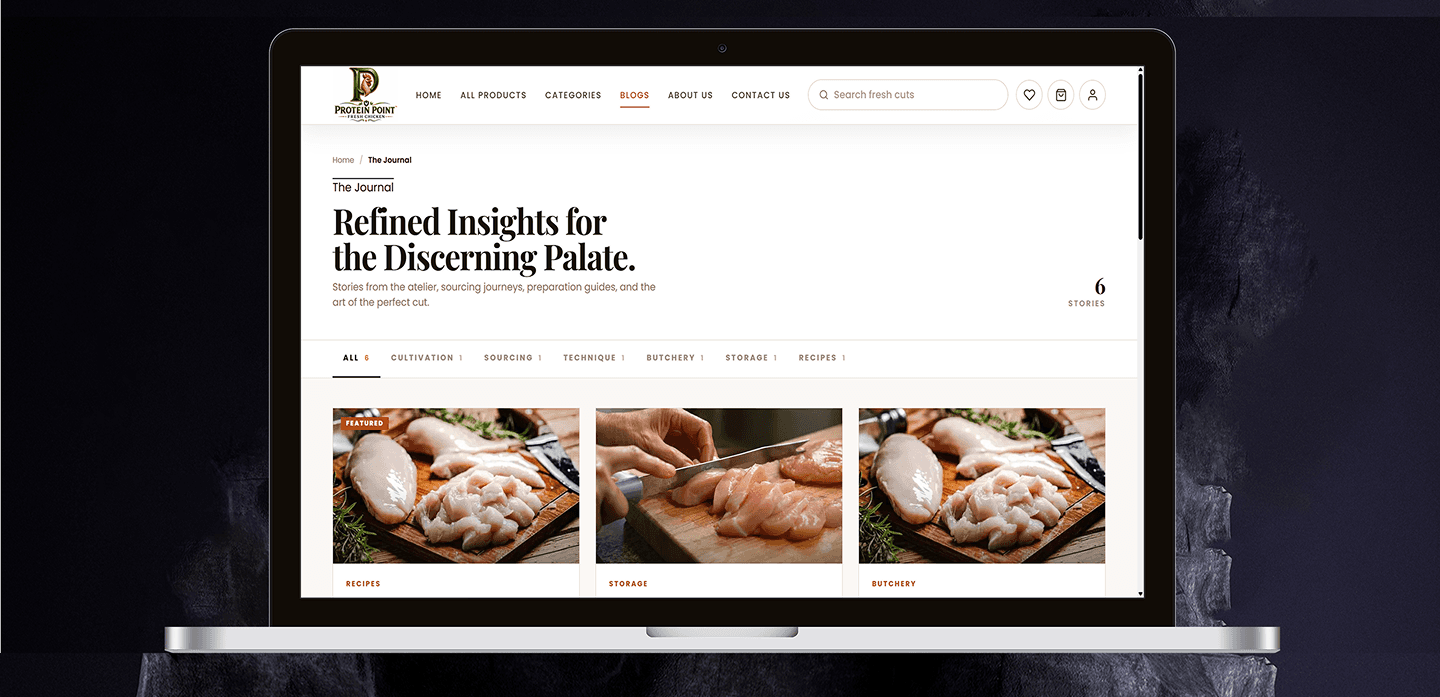 Protein Point Gourmet Butcher Journal & Web Portal